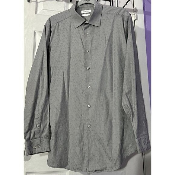 Calvin Klein Other - Calvin Klein Mens Slim Fit Geometric Perforated Dress Shirt XL 17 1/2  34/35